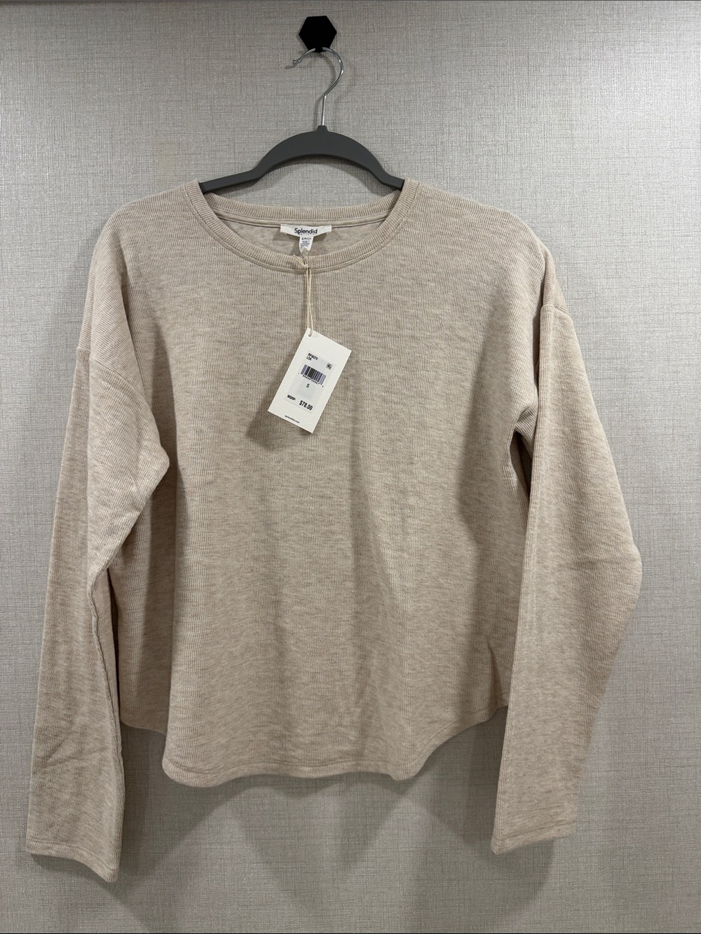 Splendid oatmeal crewneck long-sleeve pullover